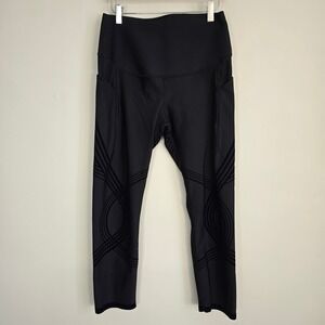 Fanka Body Sculpt High Waist Capri Leggings Women Medium Black Velvet Line A